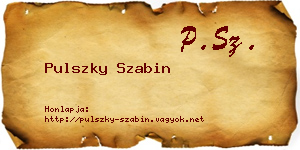 Pulszky Szabin névjegykártya